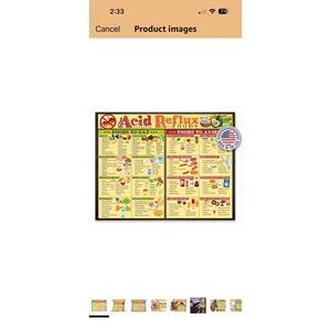Acid Reflux Foods Chart Magnet 8.5x11 Diet Guide GERD Low Acid Heartburn Relief